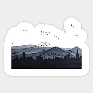 Watercolor city silhouette Sticker